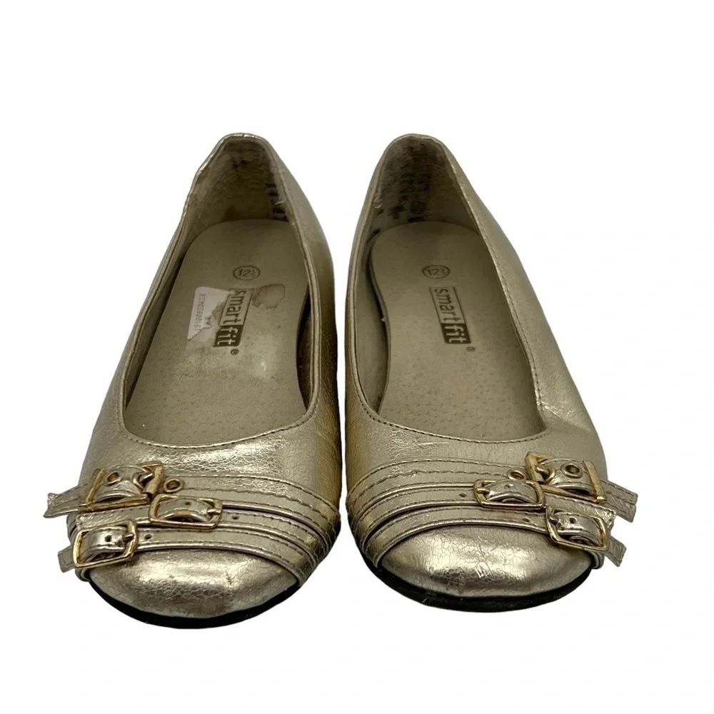 Smart Fit Gold Slip On Ballet Flats Size 12 1/2 Girl’s